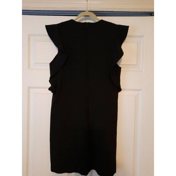 Zara Woman Sz Small Black Dress with Ruffled Flutter Sleeves - Picture 2 of 6